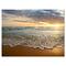 Designart - Bright Cloudy Sunset in Calm Ocean - Seashore Canvas Art Print